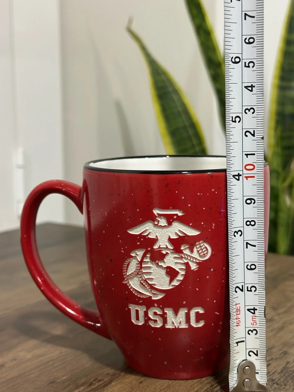 USMC United States Marine Corps Red Speckled Ceramic Coffee Mug Military Gift